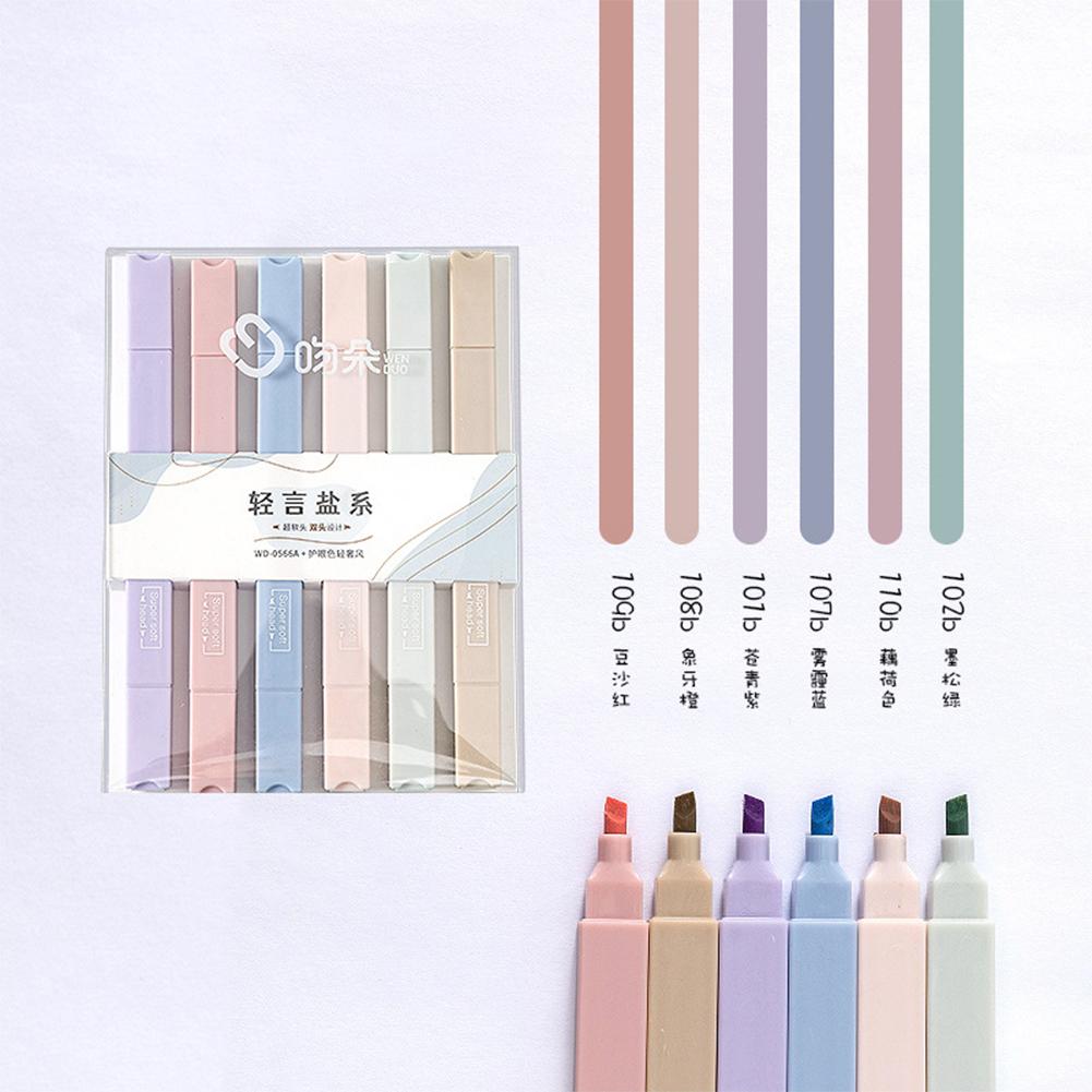 1 set Evidențiator cu vârf moale Pix creativ de culoare deschisă Marcator de mare capacitate