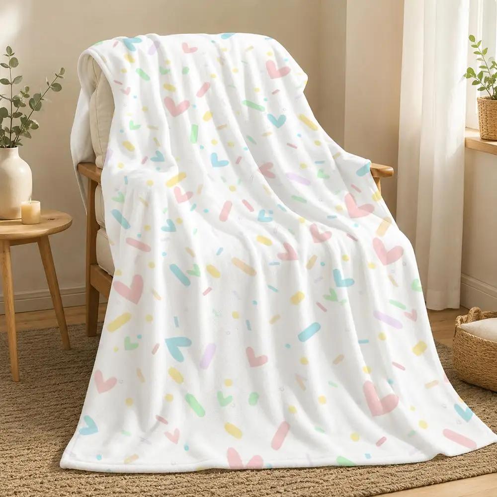 Colorful Stripes Stripe Pattern Throw 240g flannel blanket, suitable for sofas, beds, offices, exquisite gift blankets