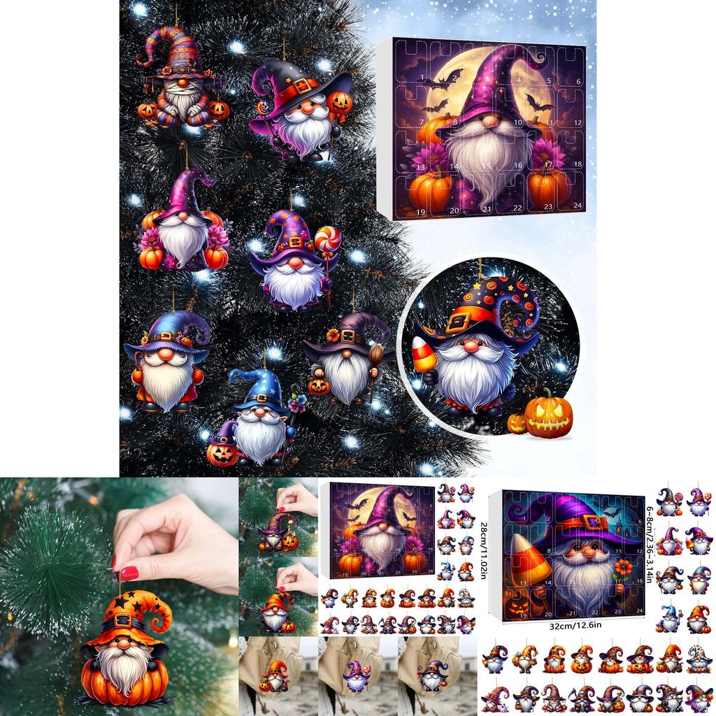 Halloween Dwarf Acrylic Hanging Decor Set With 24 Pieces For Party Celebration And Festive Atmosphere