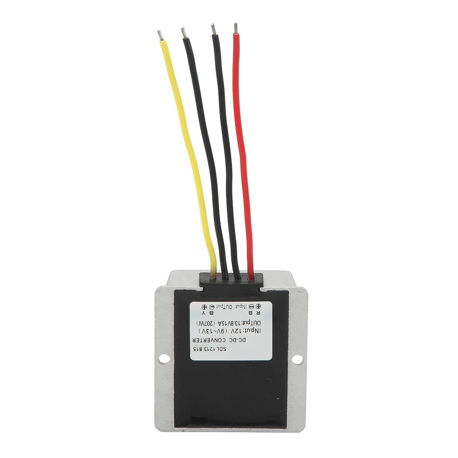 

DC to DC Step Up Module Waterproof Aluminum Shell Boost Voltage Converter Module 12V 9‑13V to 13.8V 15A