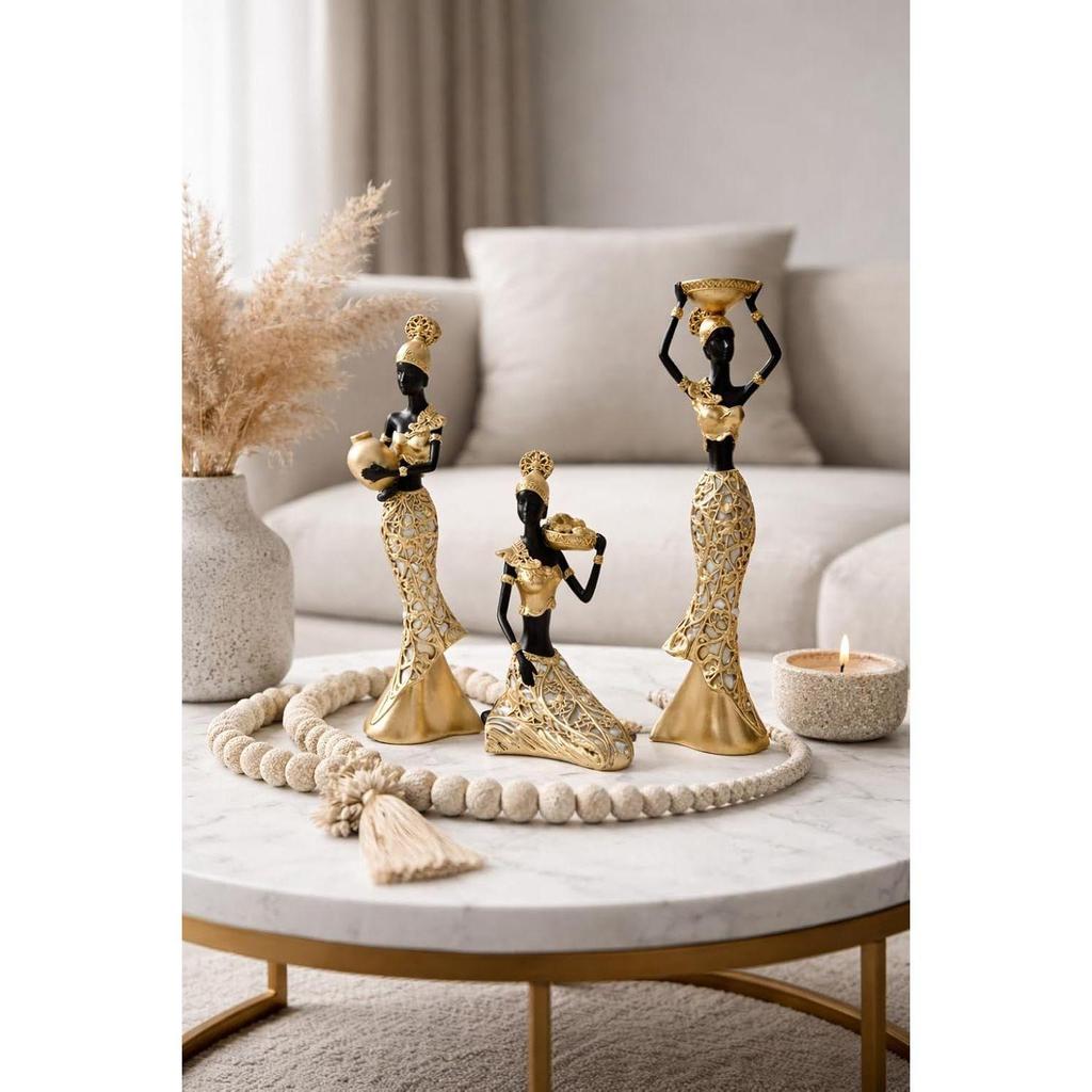 Vibrant Beautiful Finish Uniquely Hand Crafted Home Decor African Tribal Women Art Piece