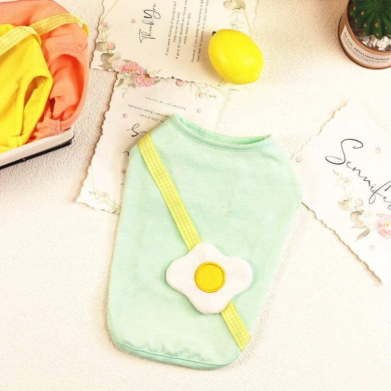 

Милий одяг для собак з принтом смаженого яйця на весну-літо, дизайнерський одяг для собак і котів, жилет, сумка з яйцем пашот, літній одяг для цуценят S світло-зелений колір