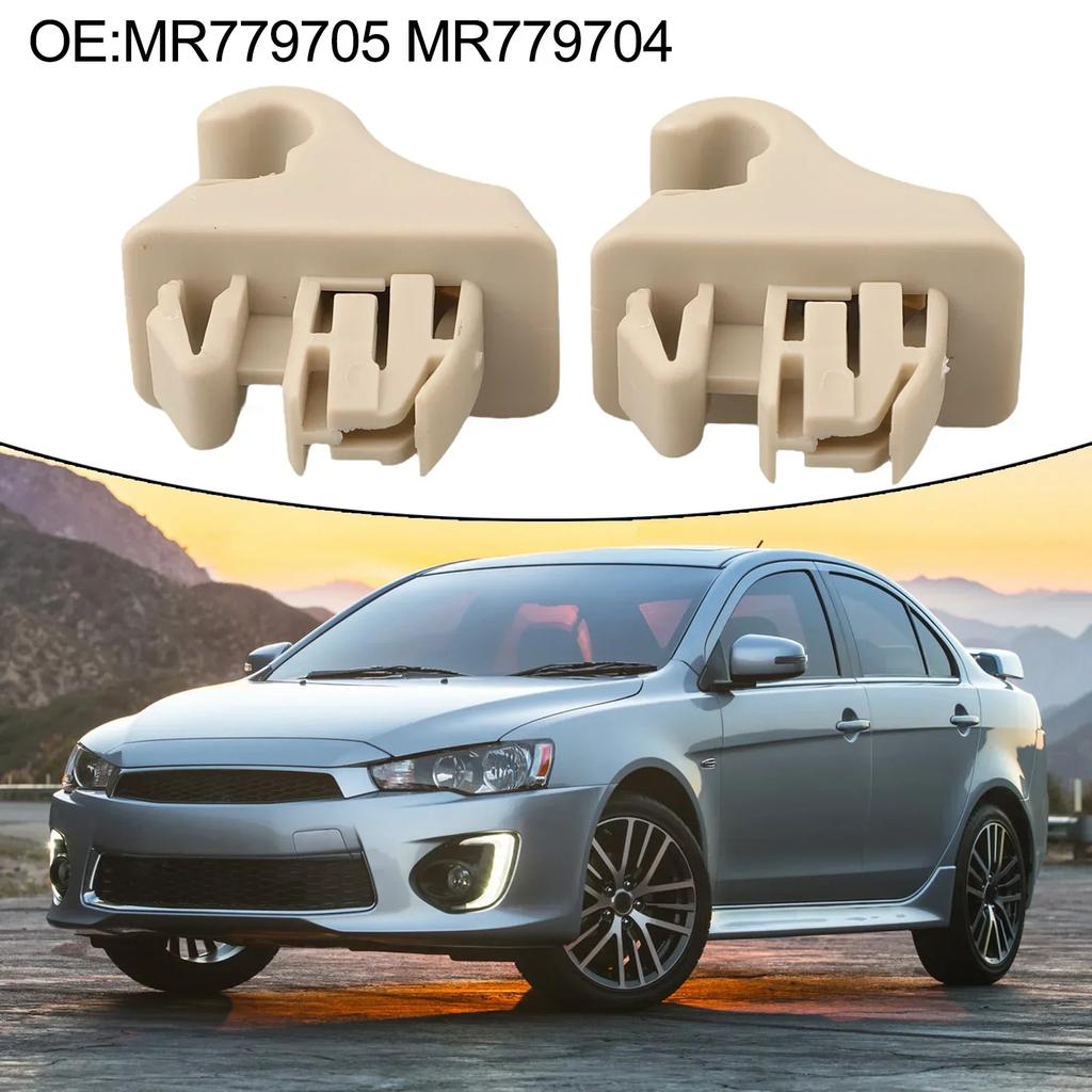 2pcs SUN VISOR HOLDER CLIPs Gray/ Beige ABS Retainer Fit For Mitsubish For Pajero 2000-2006 #MR779704/ MR779705 Auto Fastener