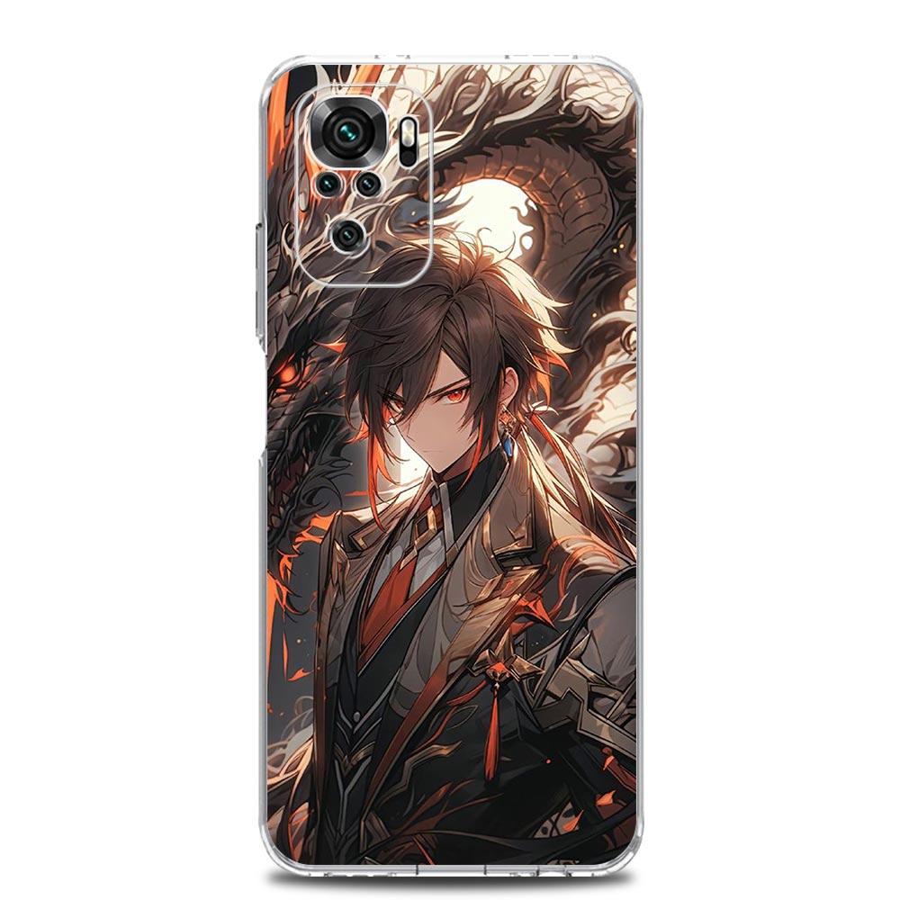 Genshin impact dragon Genshin Zhongli Case For Xiaomi Redmi Note 13 12 5G 9S 9 8 10 11 Pro 4G 9T 13C 12C10C 9C 9A 7 Pro Cover