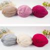 1Pcs Thickened Beret Warm Knitted Wool Hat Autumn Winter Mom Hat Diy Accessories Women'S Winter Flower Hat