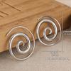 Vintage Ethnic Copper Color Metal Geometry Spiral Dangle Earrings for Women Zircon