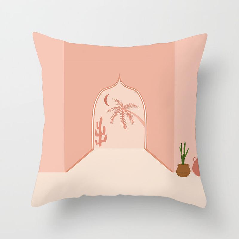 New Abstract Landscape Pillowcase Nordic Desert Plant Home Cushion Cover