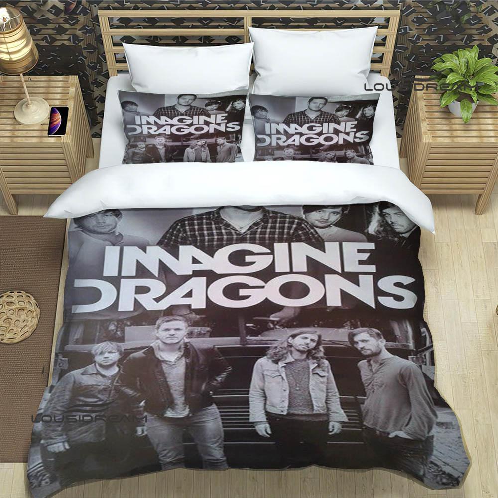 Rockband Imagine Dragons Bettwäsche-Sets, exquisites Bettzubehör-Set, Bettbezug, Bettdeckenset, Bettwäscheset, luxuriöses Geburtstagsgeschenk