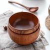 Natural Log Anti-scalding Instant Noodle Bowl Round Sour Jujube Wooden Bowl Household Japanese Children's Rice Bowl Large Wooden Noodle Soup Bowl