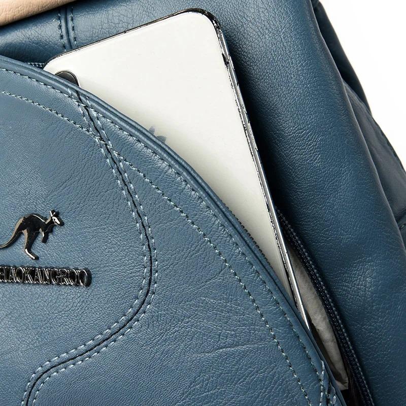 Neuer hochwertiger Damen Leder Vintage Rucksack Große Kapazität Reise-Rucksack Trendige Multifunktions Damen Umhängetasche