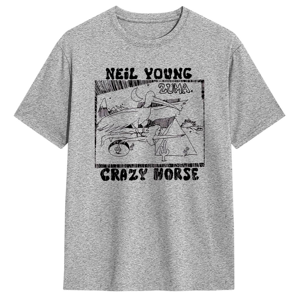 Neil Young Crazy Horse Zuma T-shirt Estiva Fresche T-shirt Cotone Girocollo Abbigliamento Oversize Manica Corta Streetwear T-shirt