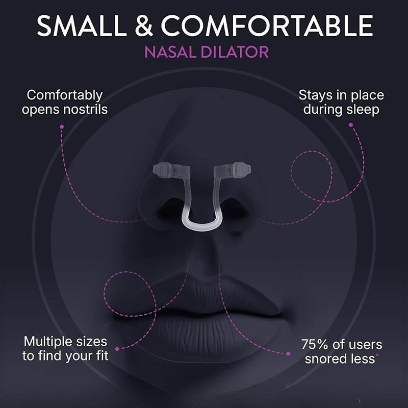 Hållbar och säker 3 storlekar Snarkstoppare Silikon Elastiskt Näsklämma Anti-Snarkningstillbehör Nasdilatator för Bättre Sömn & Förbättrat Luftflöde