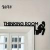 Placa Divertida para Baño Cartel para Puerta de Sala de Pensamiento Arte de Pared Decoración Metálica Humorística Topper para Inodoro Marco de Hierro Negro para Baño Fácil Instalación