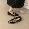 French retro temperament late autumn shallow mouth single shoes fairy fairy new heel 2025 late Mary Jane shoes Korean version low
