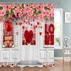 Valentine's Day Decoration Shower Curtain Holiday Gift Party Background Decoration Fabric Washable Shower Curtain Bathroom Decor
