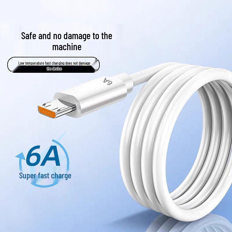 6A Fast Charging Micro USB Cable for Xiaomi, Vivo, Oppo, Huawei, Samsung