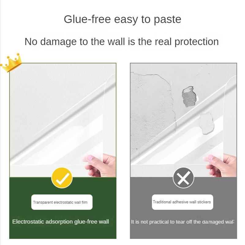 Wall Protective Film Scratch-resistant Anti-dirty Does Not Hurt The Wall Home Transparent Electrostatic Wall Protection Sticker