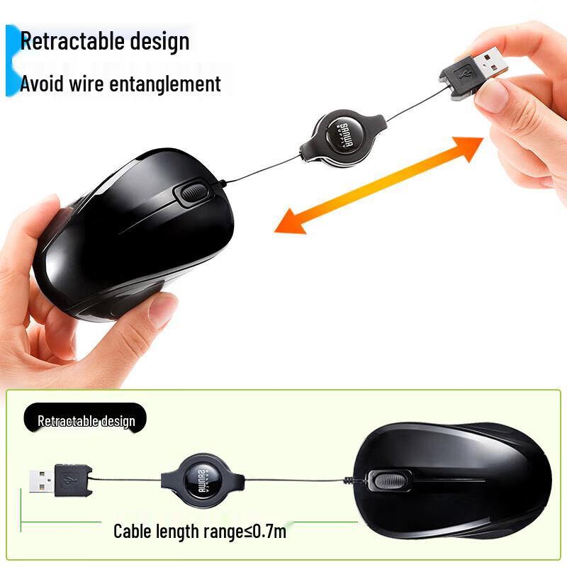 

Sanwa Wired Ret retractable Silent Mouse MA8