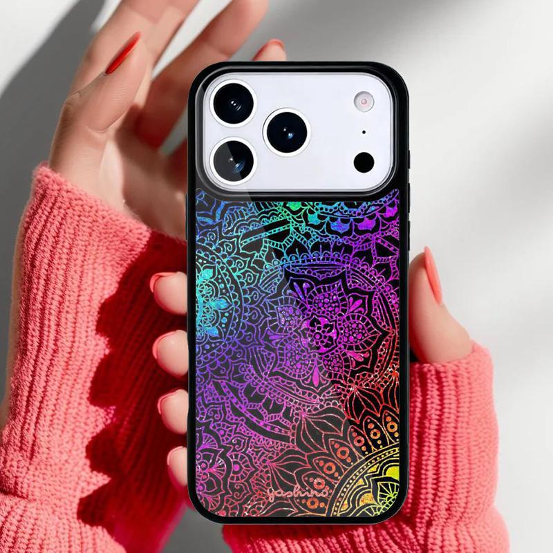 Indian Floral Henna Mandala Phone Case for iPhone 17 16 15 14 13 Pro Max Back Cover for 12 11 Pro Coque