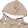 New Mens Fashion Pullover Hooded Long Sleeve Drawstring Button Sweatshirt Streetwear Texture Athletic Hiking Outdoor Jackets