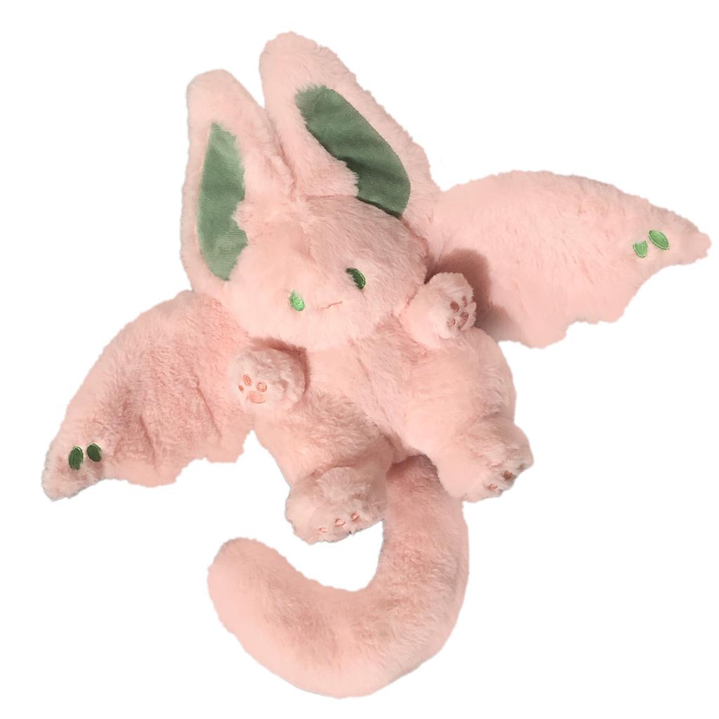 Plüsch Hasenpuppe Weich Niedlich PP Baumwollfüllung Flügel Langer Schwanz Design Stofftier Hase Spielzeug für Kinder Erwachsene Rosa