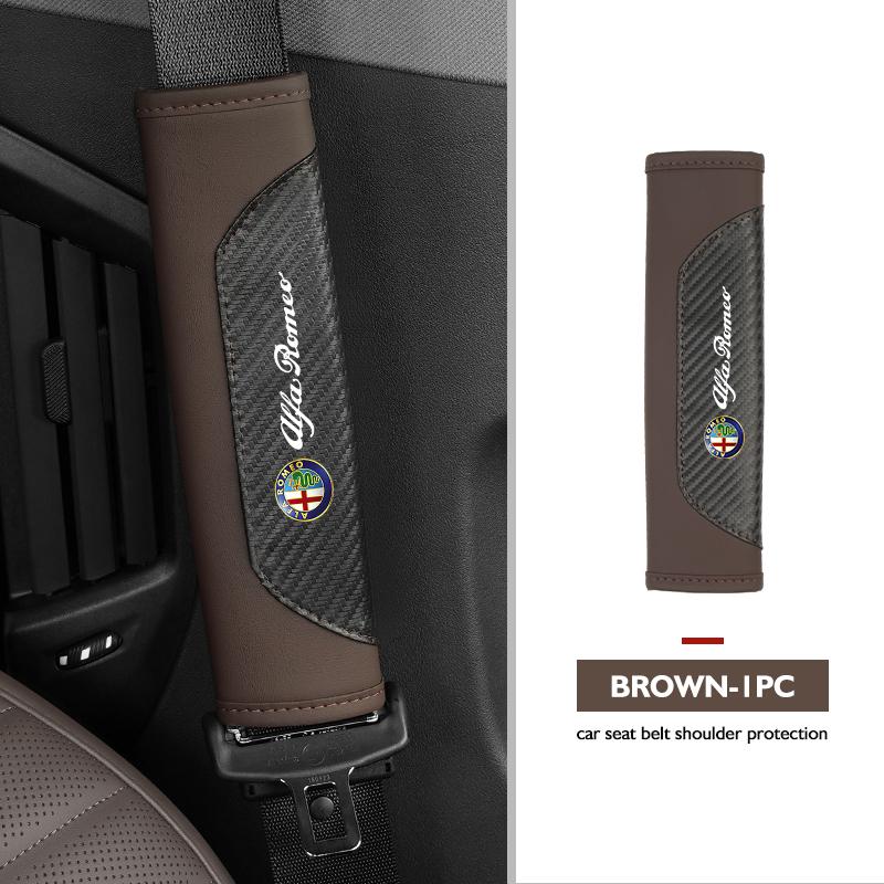 BQVLT1 Car Seat Belt Shoulder Cover Protection Pads Safety Belt Accessories For Alfa Romeo GT Stelvio F1 Brera Volante Tonale Gloria