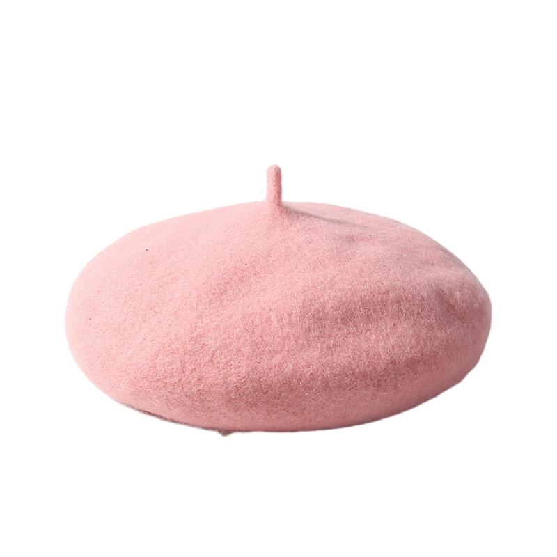 Autumn Winter Baby Girls Beret Hat Korean Warm Wool Hats for Kids Solid Color Toddler Infant Beanie Classic Children Accessories