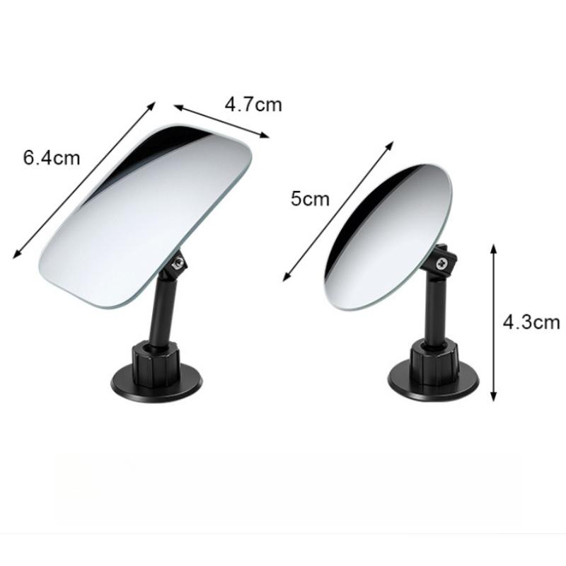 2Pcs Car Auxiliary Mirror Wide Angle 360 Degree Adjustable Auto HD Convex Rearview Rimless Mirrors Car Styling Parts