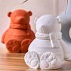 3D Cute Scarf Bear Candle Jar Silicone Mold DIY Animal Design Storage Box Crafts Making Plaster Resin Casting Molds Home Decor