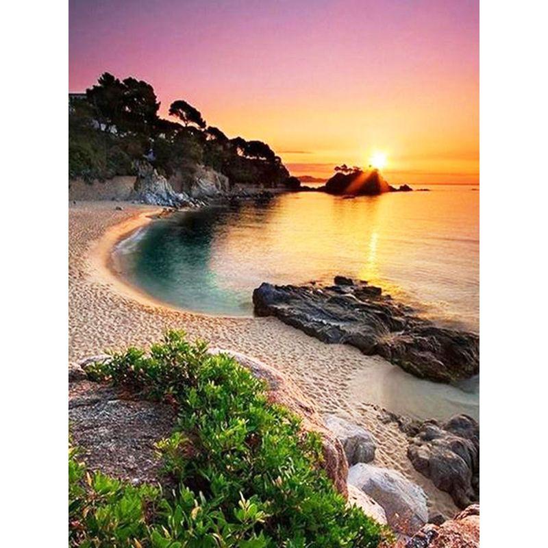 5d Diy Diamond Painting  Starry Sky Landscape Full Round Diamond Embroidery Mosaic Seascape Rhinestone Handmade