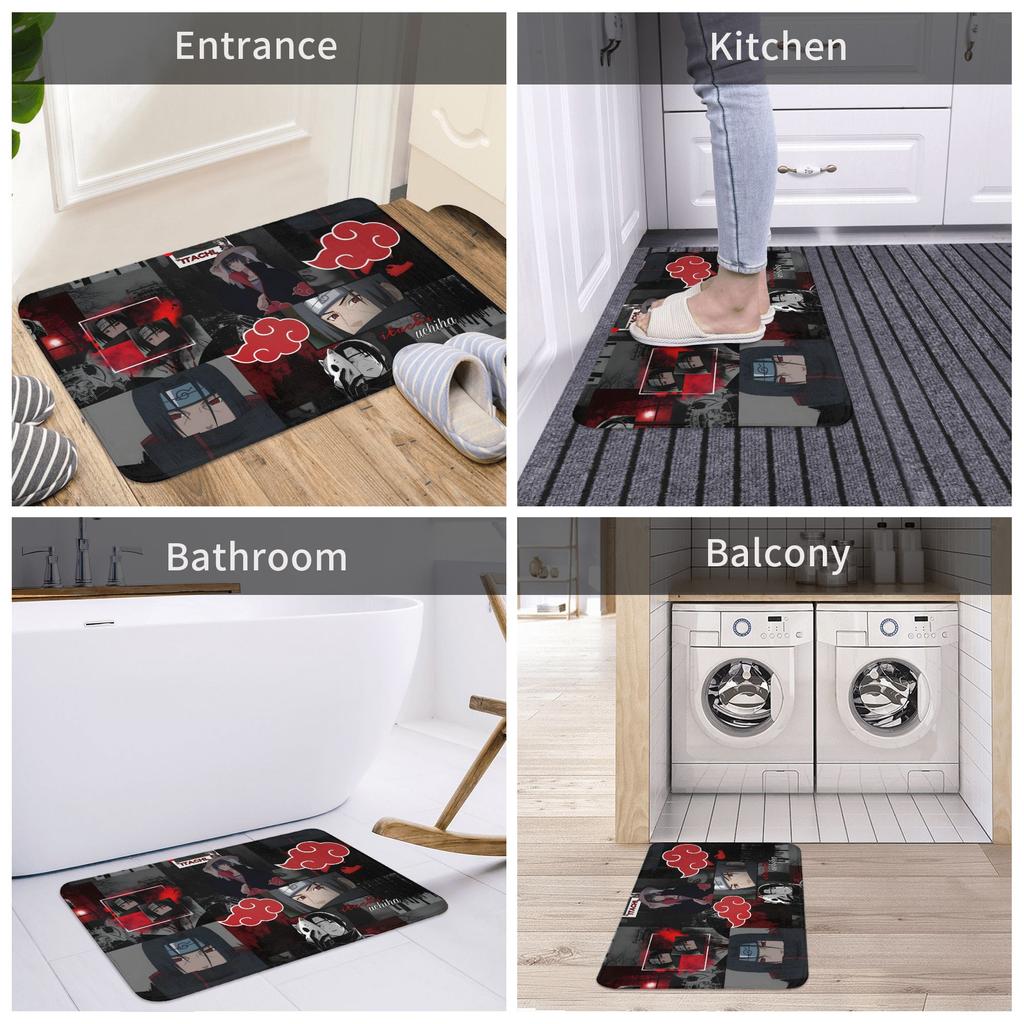 Anime Narutos Itachi Uchiha Front Door Mat Anti-Slip Indoor Waterproof Doormat Floor Bath Entrance Rug Carpet