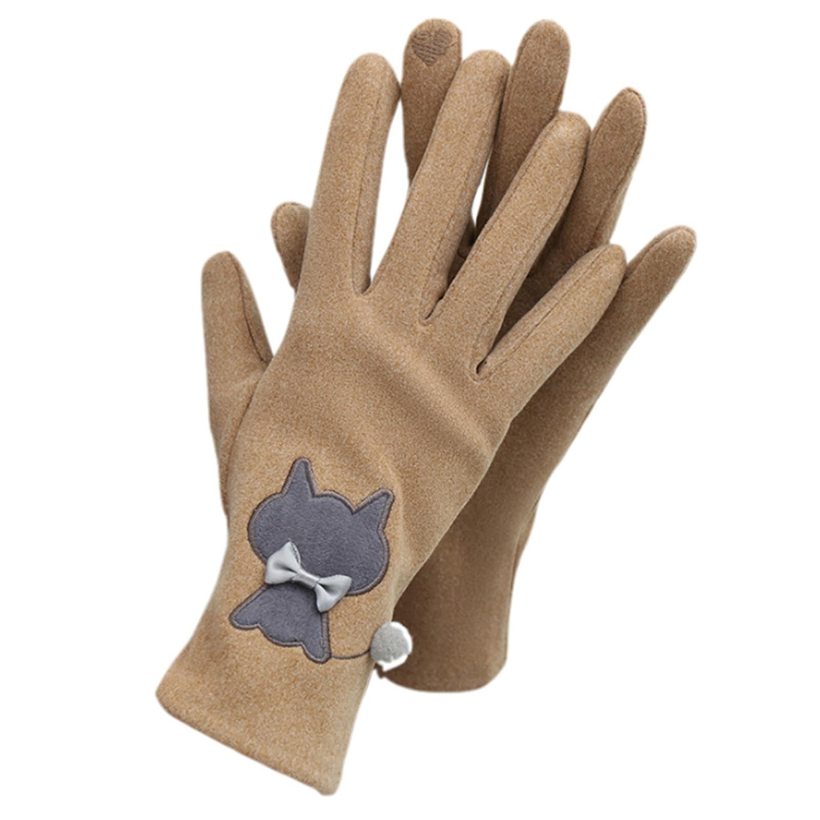 

Женские зимние флисовые теплые перчатки для езды на велосипеде и вождения One Size хаки