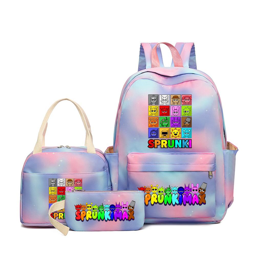 Rhythm box sprunki peripheral schoolbag boys and girls schoolbag primary school junior high school students backpack D