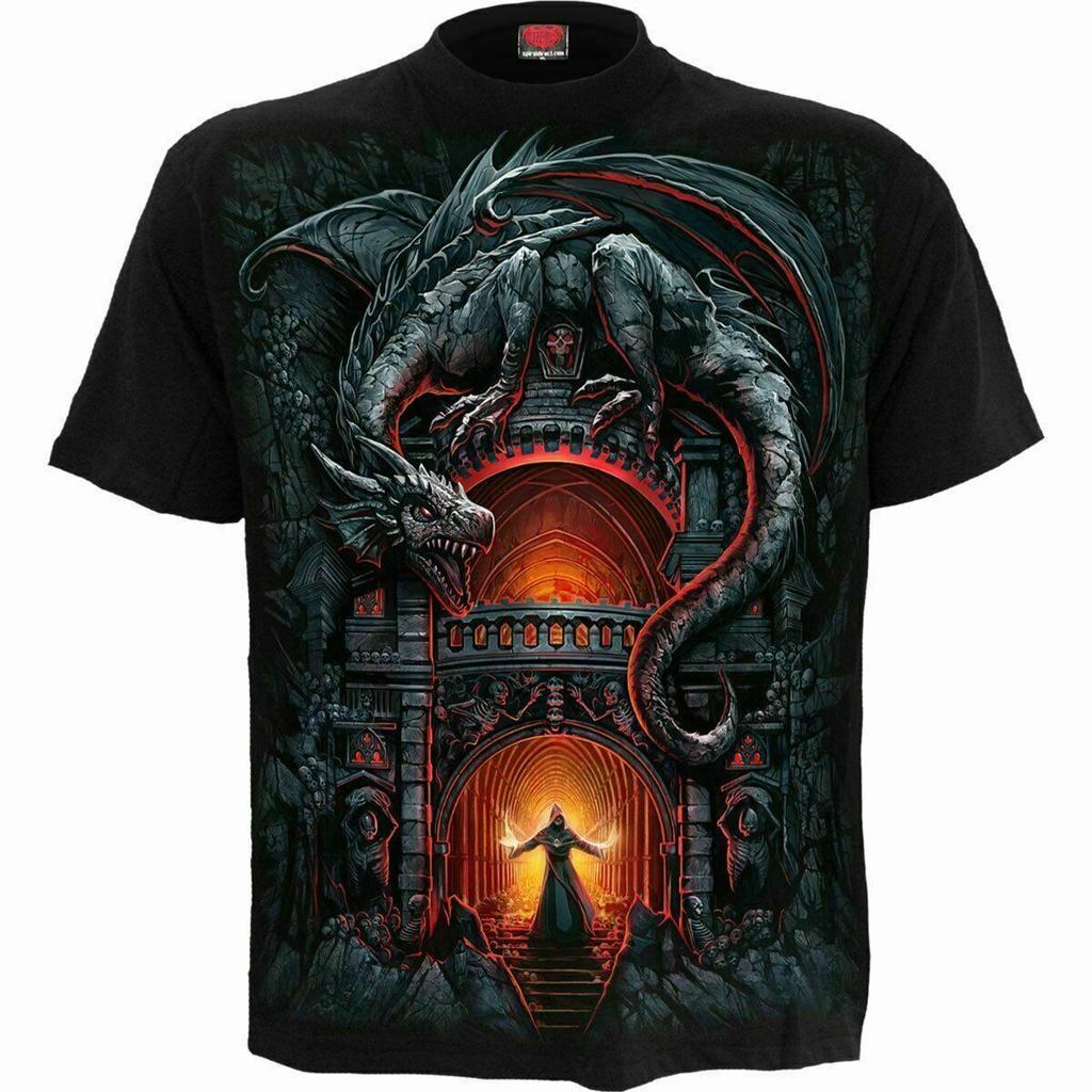 NEW SPIRAL DRAGON'S LAIR T SHIRT/Dragon/Fire/Awakens/Skull/Bike/Tee