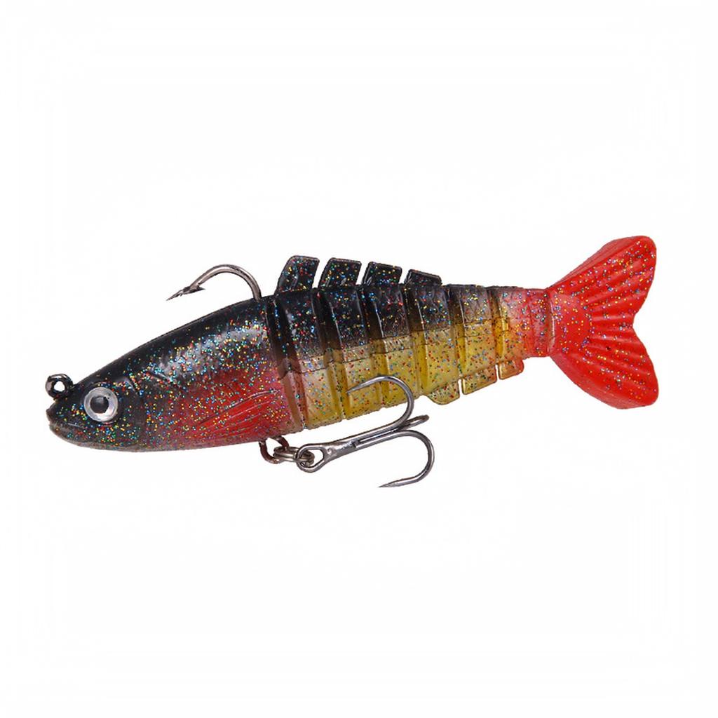 Lifelike Multi-Joint Silicone Soft Swimbait Fishing with Weighted Body for Trout