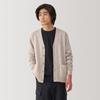 MUJI Washable Wool Size Size Small Men's Mid-Gauge V-Neck Cardigan, Oatmeal, AA0PHA4A, Men's