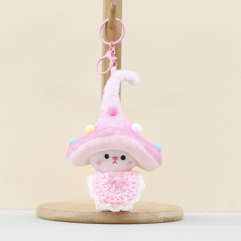 

Elf Cute Mushroom Plushie Keychain Pp Cotton Stuffed Soft Toy For Backpack Charm розовый