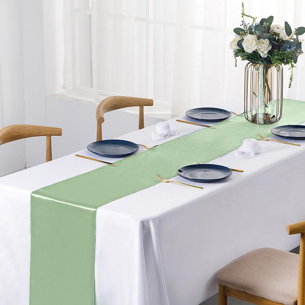 Bordslöpare i satin 108 x 12 tum Skrynkelfri bordslöpare Enfärgad bordslöpare för Bröllop Födelsedagsfester Banketter Matsalsbordsdekor
