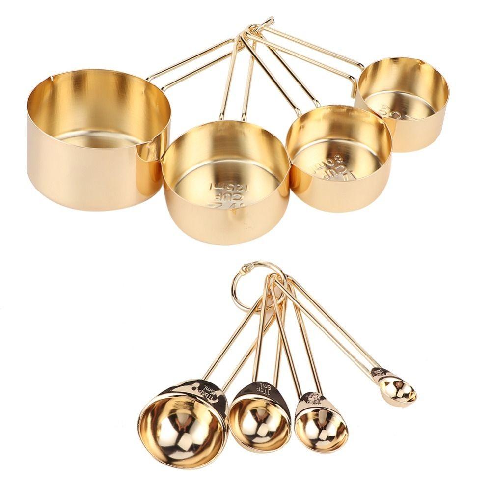 Stainless Steel Measuring Spoons Set Rose Gold Gold Baking Measuring Set  Dry Ingredients