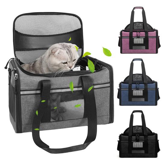 Mesh Cat Carrier Bag Pet Travel Tote with Adjustable Shoulder Strap Breathable Pet Carrier Cross Body Bag for Small Dogs Cats