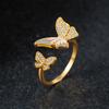 Elegant Butterfly Zircon Ring Delicate Finger Jewelry Sweet Butterfly Open Ring  Ladies Jewelry