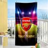 Arsenal F.c. Customize Your Name Beach Towel Super Soft Microfiber Quickdry Fabric