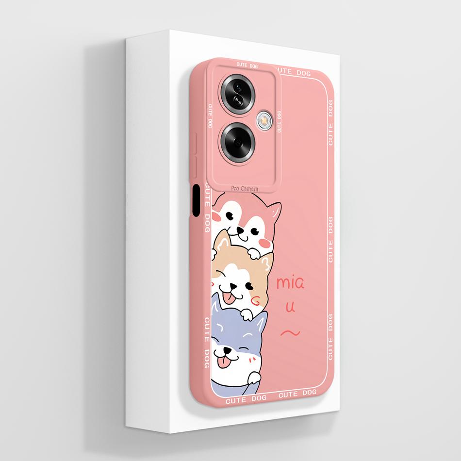 Cute Panda Covers For Oppo A79 5G Case For Oppo A2 5G Full Protection Funda For Oppo A 79 Housing Soft Liquid Silicone Back Capa