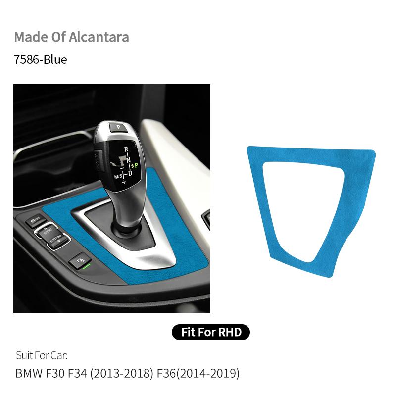 For BMW F30 F34 F36 Gear Shift Control Panel Trim Frame Decorative Sticker Made of Alcantara Car Interior Tuning Accessories blvc18