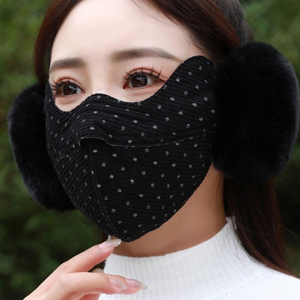 Windproof Fleece Winter Mask Autumn Winter Cycling Earflap Simple Thermal Earmuffs Mask