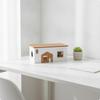 House-Shaped Tissue Holder Tabletop Wooden Box for Dining Table, Bedroom