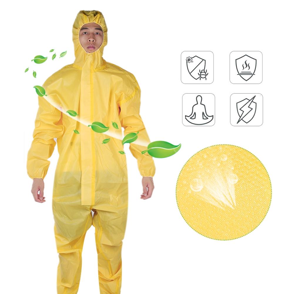 3085T Yellow Protective Coverall Anti Static Chemical Acid Alkali Oil Protection Suit(XXL)