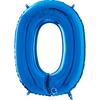 Blue Foil Balloon Number 0, 66 Cm Grabo