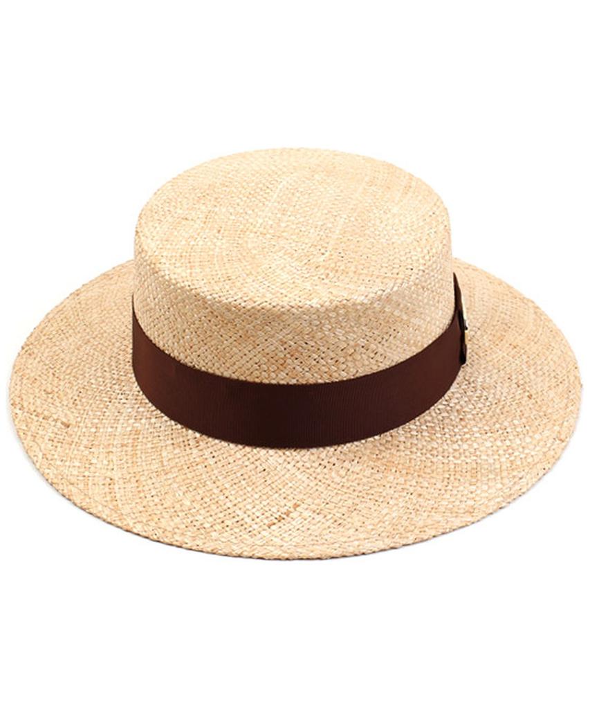 Yunibeosyeolkemiseuteuli Brown Line Bau Flat Fedora Panama Hat