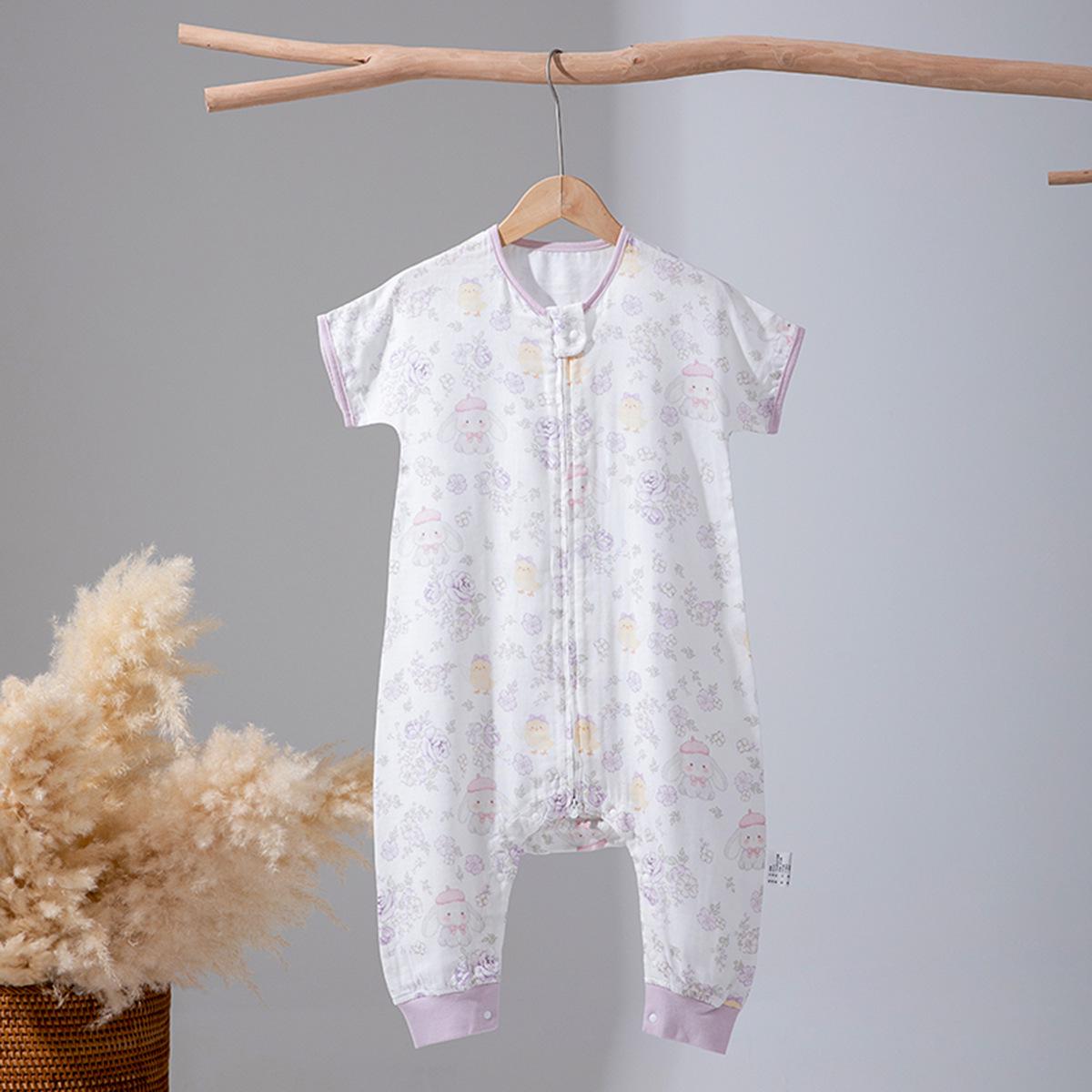 Bamboo Cotton Baby Sleeping Bag with Sleeves - Anti-Kick Quilt for Spring & Autumn 70